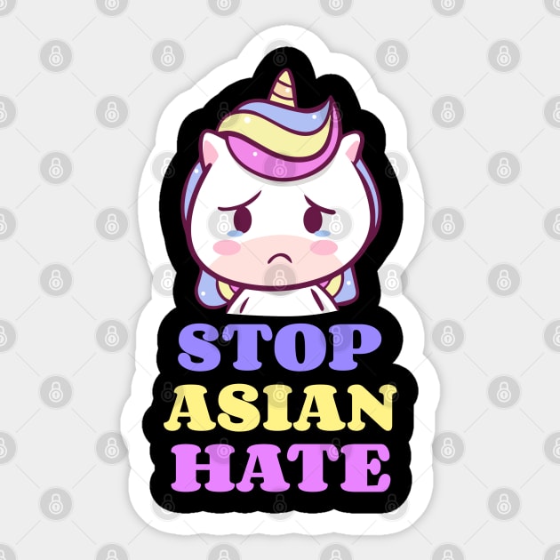 Unicorn Stop Asian Hate Asian Lives Matter Support AAPI Community Movement Sticker by LadySaltwater